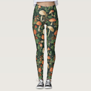 Magical mushrooms forest garden nature leggings