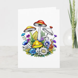 Magical Mushrooms Happy Birthday Card