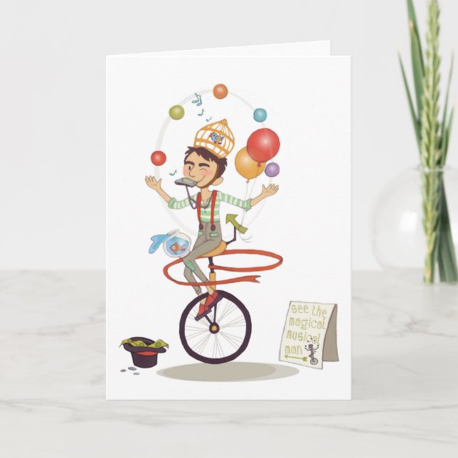 Magical Musical Man (notecard) Card (Front)