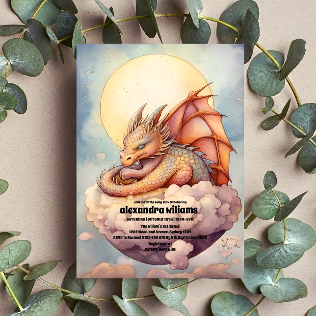 Magical Mystical Dragon Baby Shower Invitation (Creator Uploaded)