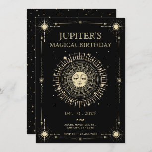 Magical mystical tarot boho sun birthday invitation