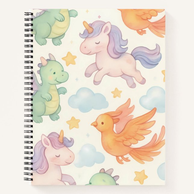 Magical Mythical Creatures Pattern  Notebook (Front)