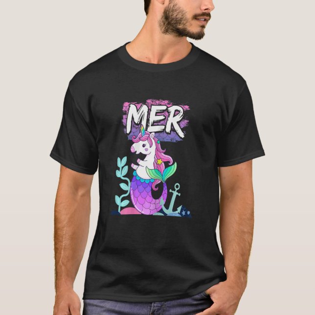 Magical Mythical Mermicorn Unicorn Mermaid MER T-Shirt (Front)