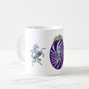 Magical Mythical Silver Unicorn Coffee Mug