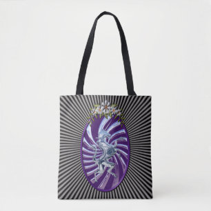 Magical Mythical Silver Unicorn Tote Bag