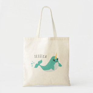 Magical Narwhal Unicorn Whale Tote Bag