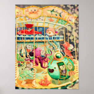 Magical Nautical Carousel Poster