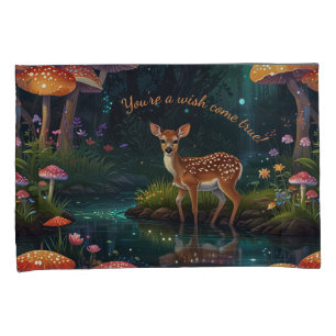 Magical Night- Mushrooms, Flowers & Fawn Glow Pillowcase