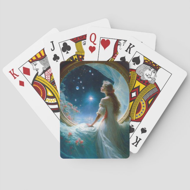Magical Night Scene Fantasy Art Playing Cards (Back)