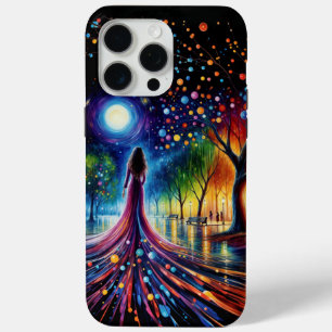 Magical night sky with glowing orbs lanterns art iPhone 15 pro max case