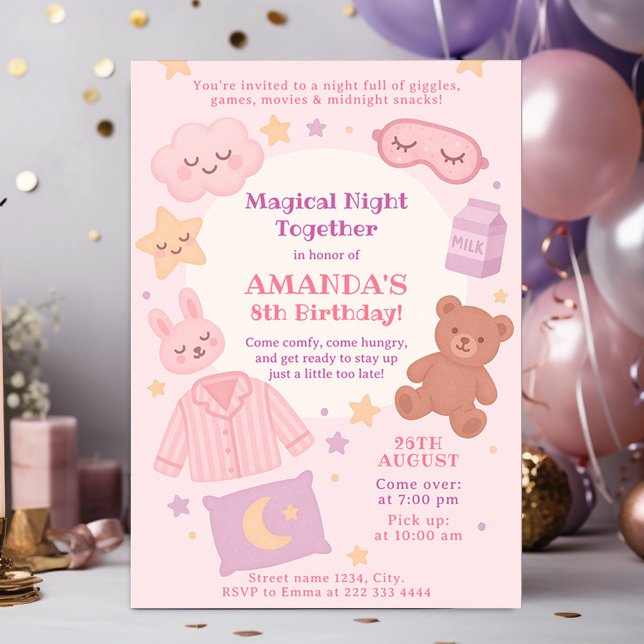 Magical Night Together Sleepover Birthday Party Invitation (Creator Uploaded)