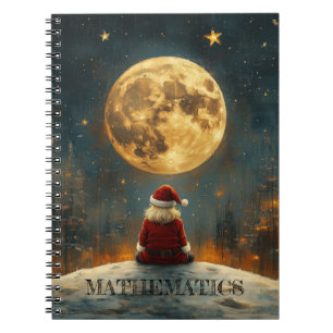 Magical Night with Full Moon and Santa Claus Notebook