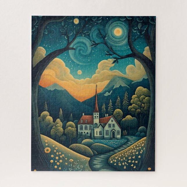 Magical Nordic Town Hall Jigsaw Puzzle (Vertical)