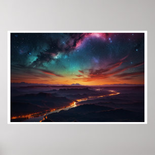 Magical Northern Lights Landscape Poster