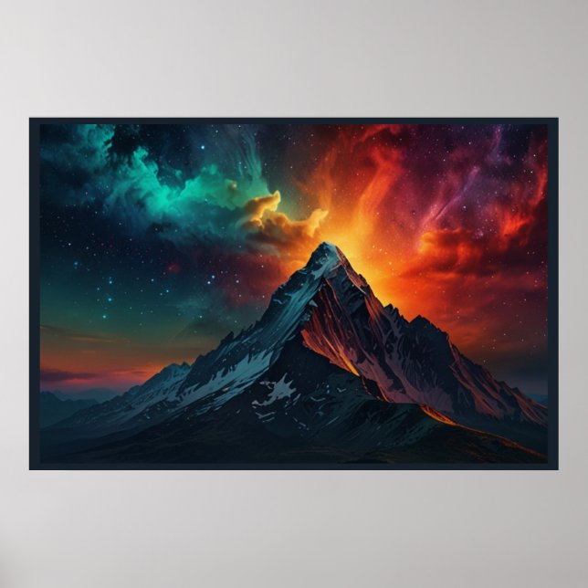 Magical Northern Lights Landscape Poster (Front)