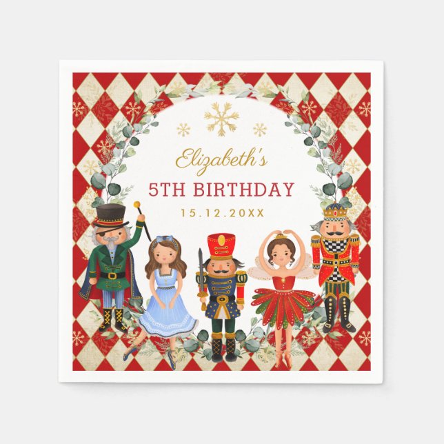 Magical Nutcracker Christmas Holiday Baby Birthday Napkin (Front)