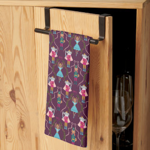 Magical Nutcracker Red Pattern Tea Towel