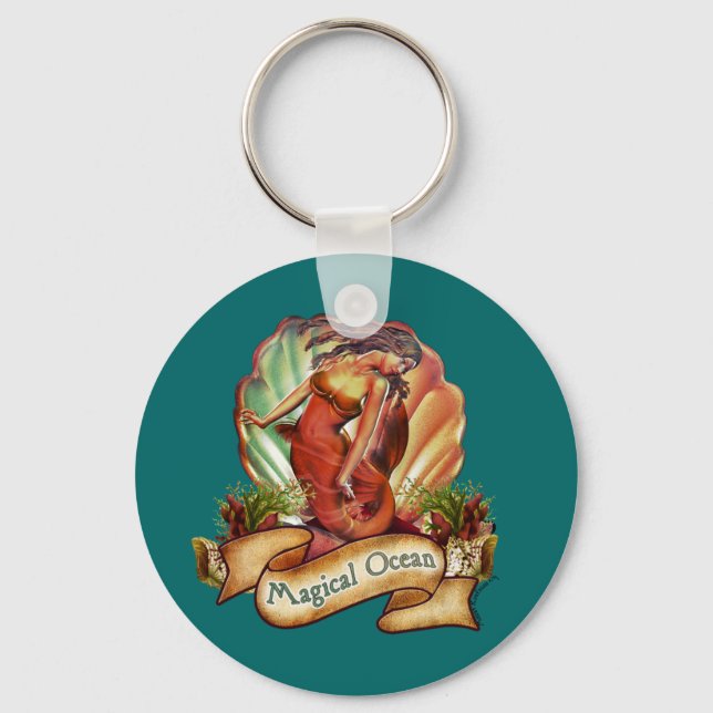 Magical Ocean Mermaid Key Ring (Front)