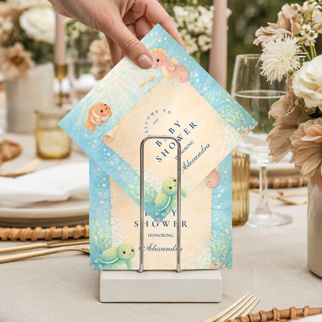 Magical Ocean Nursery Baby Shower Napkin (Creator Uploaded)