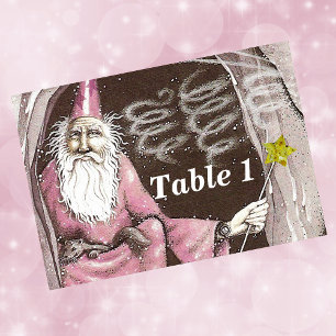Magical Old Wizard Elf Magic Wand Star Table Number