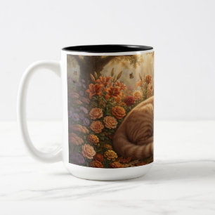Magical Orange Tabby Cat – Autumn Garden Unicorn Two-Tone Coffee Mug