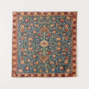 Magical Oriental Rug Pattern in Blue and Red Tapestry