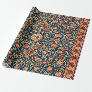 Magical Oriental Rug Pattern in Blue and Red Wrapping Paper