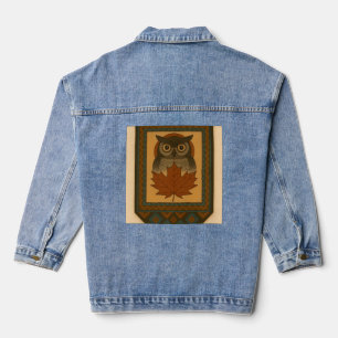 Magical Owl Design with Beaded Look Denim Jacket