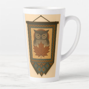 Magical Owl Design with Beaded Look Latte Mug