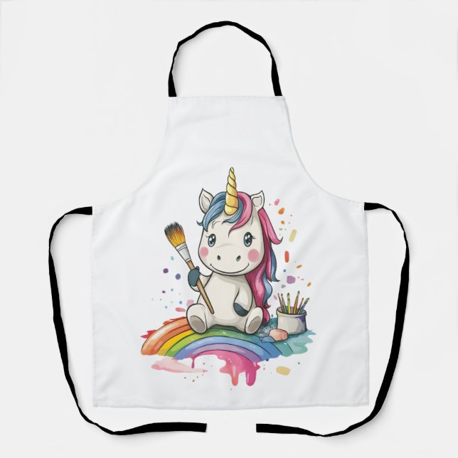 Magical Painter Unicorn (1) Apron (Front)