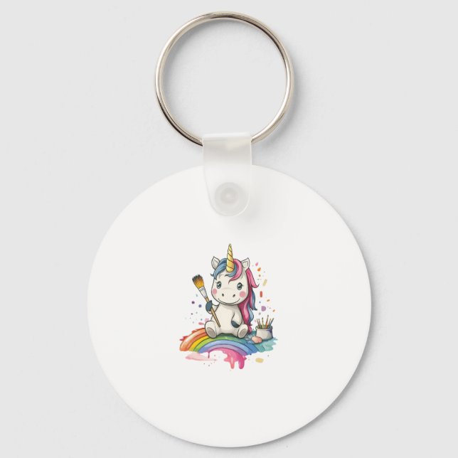 Magical Painter Unicorn (1) Key Ring (Front)