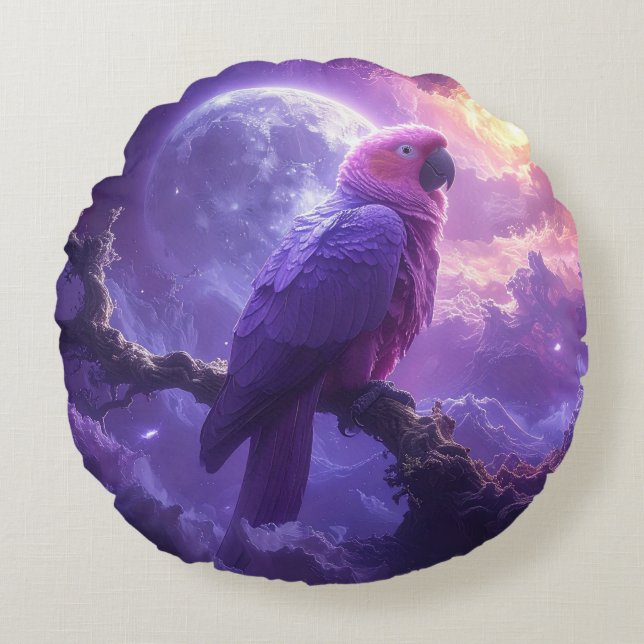 Magical Parrot Round Cushion (Front)