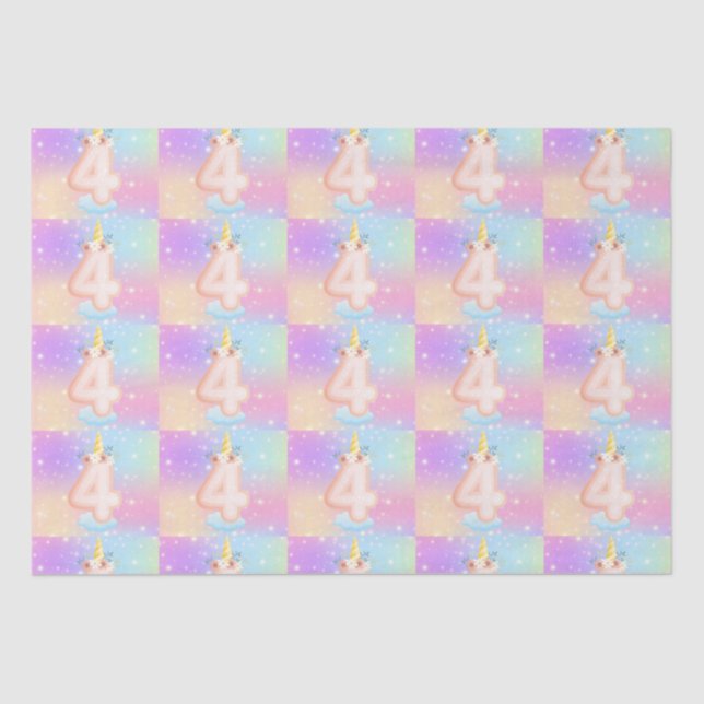 Magical Party Birthday Number Tissue Paper (Front)