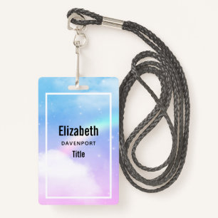 Magical Pastel Clouds and a Rainbow ID Badge