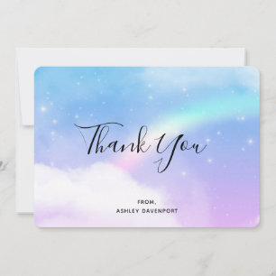 Magical Pastel Clouds and a Rainbow Thank You Card