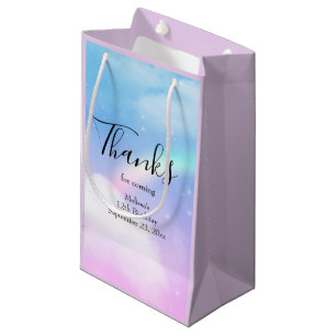 Magical Pastel Clouds and a Rainbow Thank You Small Gift Bag
