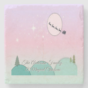 Magical Pastel Moonlit Harmony Stone Coaster