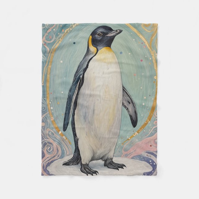 Magical Pastel Penguin Fleece Blanket (Front)