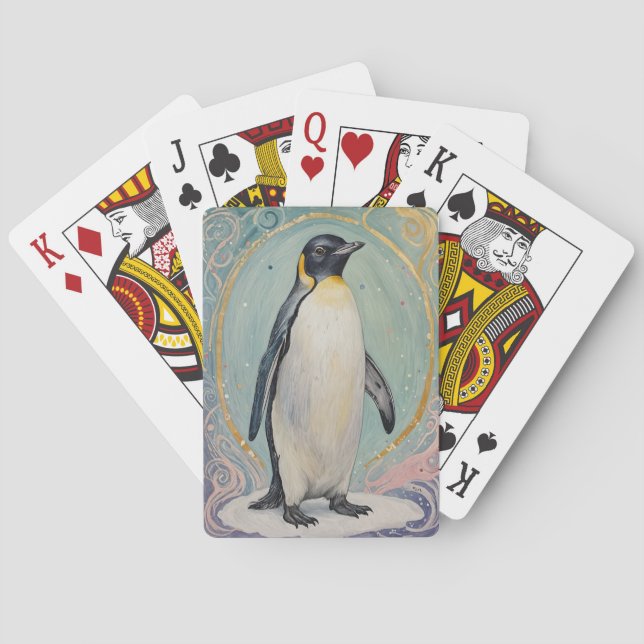 Magical Pastel Penguin Playing Cards (Back)