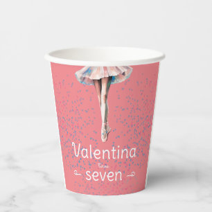 Magical Pastel Pink Tutu Ballerina Birthday Party Paper Cups