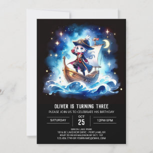 Magical Pastel Pirate Birthday Invitation