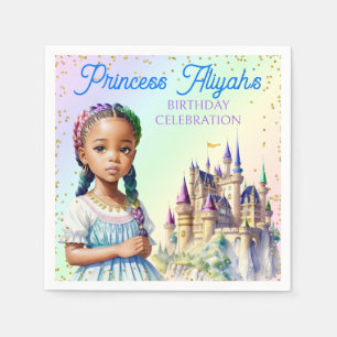 Magical Pastel Princess Fantasy Rainbow Castle Napkin