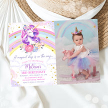 Magical Pastel Rainbow Unicorn Birthday Photo