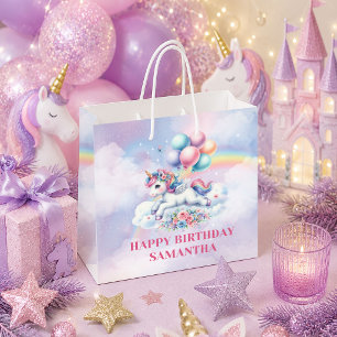 Magical Pastel Unicorn Girl Birthday Gift Bag