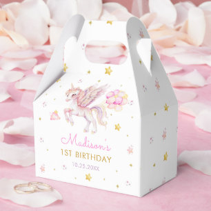 Magical Pastel Unicorn Rainbow Birthday Party Favour Box
