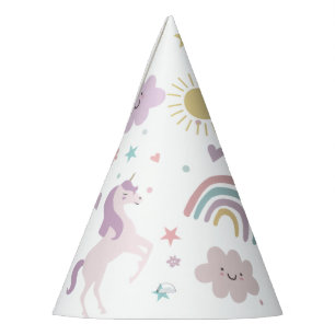 Magical Pastel Unicorn Rainbow Birthday  Party Hat