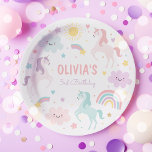 Magical Pastel Unicorn Rainbow Birthday Party Paper Plate<br><div class="desc">Magical Pastel Unicorn Rainbow Birthday Party Paper Plates 
All designs are © PIXEL PERFECTION PARTY LTD</div>