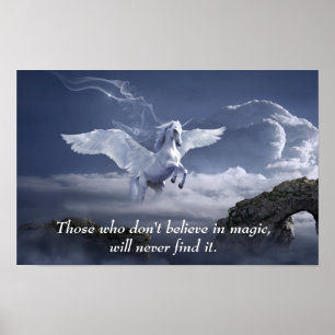 Magical Pegasus Inspirational Motivational Quote Poster