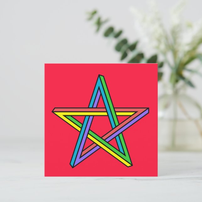Magical Pentacle Flat Card (Standing Front)