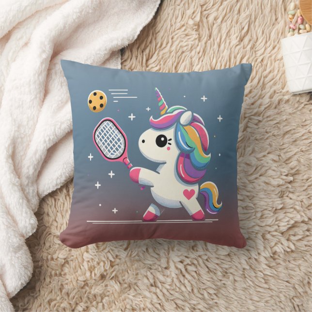 Magical Pickleball Unicorn - Funny Fantasy Player Cushion (Blanket)